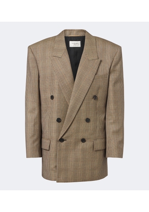 Saint Laurent Double-breasted Prince of Wales wool blazer