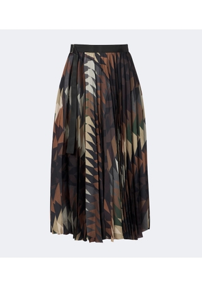 Sacai x A.P.C. plisse printed maxi skirt