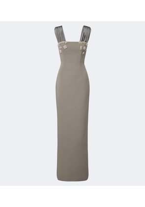 Rachel Gilbert Malia embellished crepe corset gown