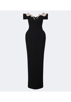 Rachel Gilbert Oscar off-shoulder crepe corset gown
