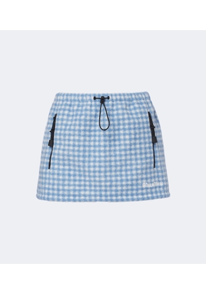Miu Miu Gingham wool-blend miniskirt