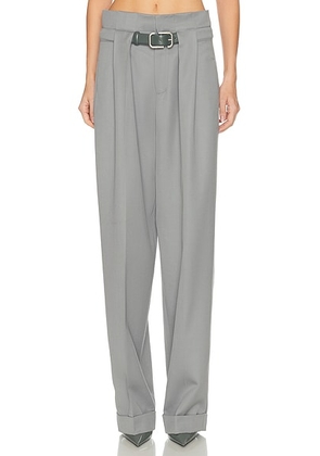 THE ATTICO Long Belted Pant in Grey - Grey. Size 40 (also in 38).