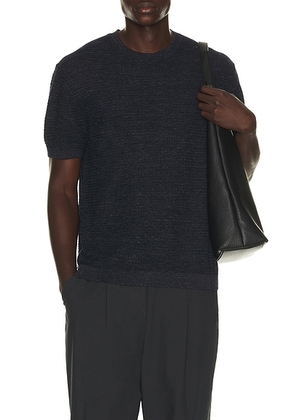 Theory Kolben Pacific Linen Tee in New Baltic - Blue. Size M (also in L, S, XL/1X, XXL/2X).