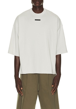 Fear of God ESSENTIALS Merch Tee in Overcast - Grey. Size L (also in XS, S, M, XL/1X, XXL/2X).