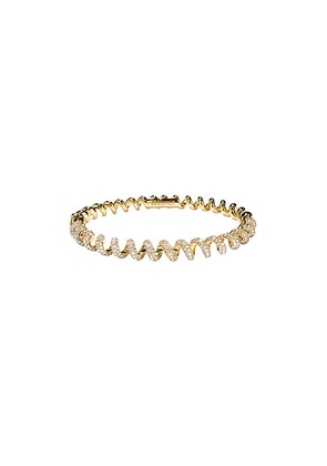 Boochier Slinkee Diamond Bangle Bracelet in Yellow Gold - Metallic Gold. Size 17 (also in ).