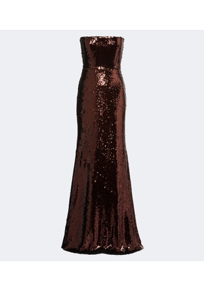 Alex Perry Sequined bustier gown