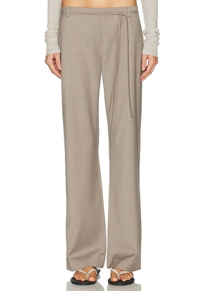 St. Agni 90's Wool Rouleau Minimal Pant in Light Taupe - Taupe. Size XS (also in S, M, L).