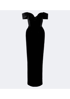 Rachel Gilbert Ryn off-shoulder velvet corset gown