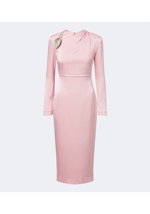 Rachel Gilbert Oryx embellished crepe satin cocktail dress