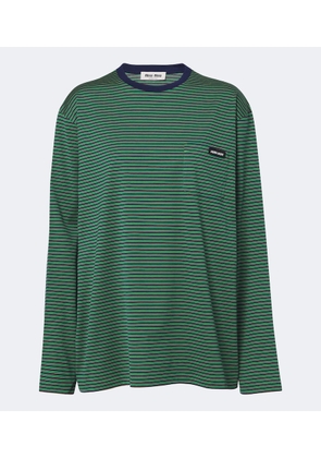 Miu Miu Striped cotton jersey T-shirt