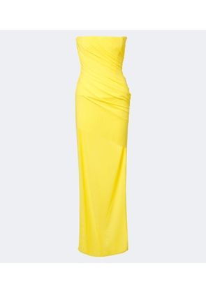 Alex Perry Ruched mesh bustier gown
