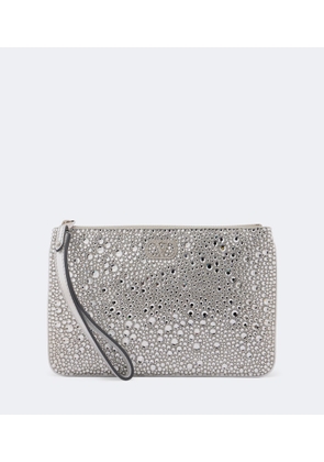Valentino Garavani VLogo SwarovskiÂ®-embellished leather pouch