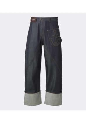 JW Anderson Embroidered wide-leg jeans