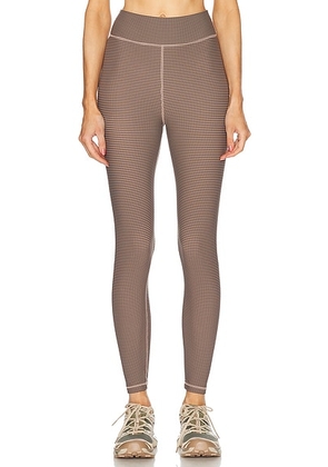 THE UPSIDE Bohemia 25 Inch Midi Legging in Check - Brown. Size L (also in ).