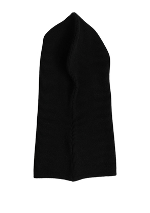 Dolce & Gabbana Men Black Wool Ribbed Knit Balaclava Wrap One Size Hat