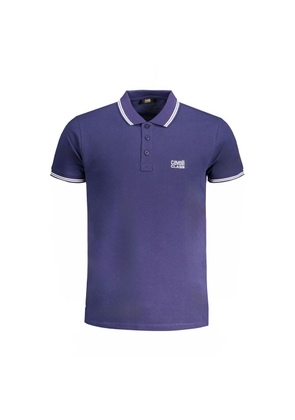 Cavalli Class Blue Cotton Men Polo Shirt - L