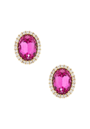 Anton Heunis Omega Clasp Oval Earrings in Pink.