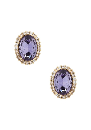 Anton Heunis Omega Clasp Oval Earrings in Purple.
