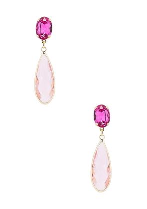 Anton Heunis Omega Clasp Colour Drop Earrings in Pink.