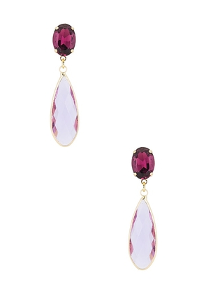 Anton Heunis Omega Clasp Colour Drop Earrings in Purple.