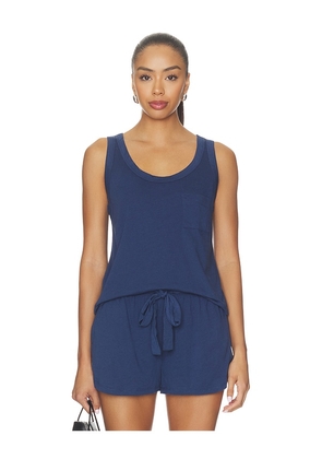 eberjey Aloe Infused Cotton The Tank Top in Navy. Size XS. Also in S, M, L, XL.