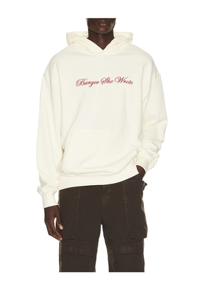 Brixton x Burger She Wrote Hoodie in White. Size S. Also in L, M.