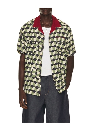 Brixton x Burger She Wrote Short Sleeve Shirt in Multi. Size S. Also in M, L, XL/1X.