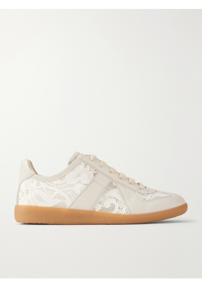 Maison Margiela - Replica Lace And Leather Sneakers - White - IT35,IT36,IT36.5,IT37,IT37.5,IT38,IT38.5,IT39,IT39.5,IT40,IT40.5,IT41