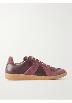 Maison Margiela - Replica Suede And Leather Sneakers - Burgundy - IT35,IT36,IT36.5,IT37,IT37.5,IT38,IT38.5,IT39,IT39.5,IT40,IT40.5,IT41
