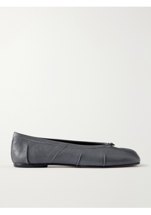 Maison Margiela - Tabi Split-toe Textured Leather Ballet Flats - Gray - IT35,IT36,IT36.5,IT37,IT37.5,IT38,IT38.5,IT39,IT39.5,IT40,IT40.5,IT41