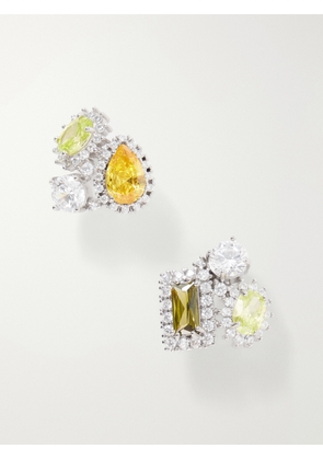 Maison Margiela - Cluster Embellished Silver-tone Earrings - Yellow - One size