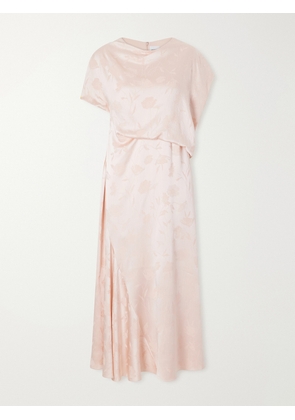 Erdem - Floral-jacquard Crepon Midi Dress - Pink - UK 4,UK 6,UK 8,UK 10,UK 12,UK 14,UK 16,UK 18,UK 20