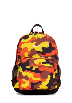 HUF 89 Logo Backpack in Orange.