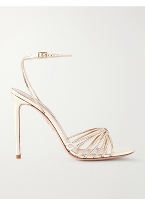 Aquazzura - Anima 105 Mirrored Metallic Leather Sandals - Gold - IT35,IT36,IT36.5,IT37,IT37.5,IT38,IT38.5,IT39,IT39.5,IT40,IT40.5,IT41,IT41.5,IT42