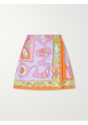 PUCCI - Wrap-effect Printed Silk-twill Mini Skirt - Pink - IT38,IT40,IT42,IT44,IT46,IT48