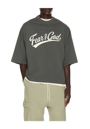 Fear of God ESSENTIALS Merch Tee in Black. Size XS. Also in S, M, L, XL/1X, XXL/2X, XXXL/3X.