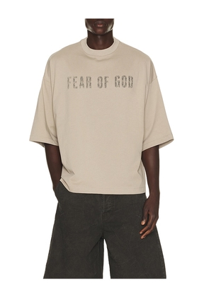 Fear of God ESSENTIALS Merch Tee in Grey. Size XS. Also in S, M, L, XL/1X, XXL/2X, XXXL/3X.