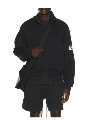 Fear of God ESSENTIALS Track Jacket in Black. Size XS. Also in S, M, L, XL/1X, XXL/2X, XXXL/3X.