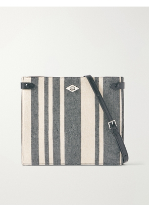 Métier - Stowaway Striped Canvas Shoulder Bag - Black - One size