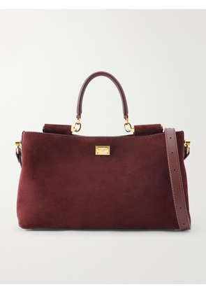 Dolce & Gabbana - Vittoria Suede Tote - Burgundy - One size