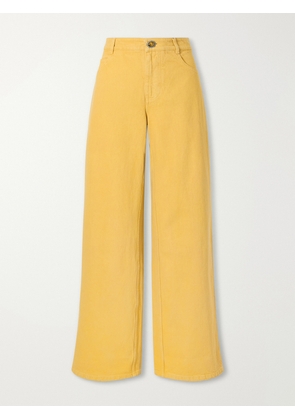 Christopher Esber - Relaxed Denim Quartz Cotton Wide-leg Pants - Yellow - UK 4,UK 6,UK 8,UK 10,UK 12