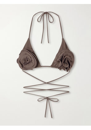 Magda Butrym - Appliquéd Bikini Top - Brown - FR 34,FR 36,FR 38,FR 40,FR 42