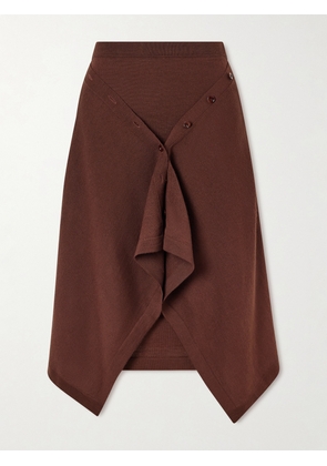 LEMAIRE - Wool-blend Midi Skirt - Burgundy - xx small,x small,small,medium,large,x large