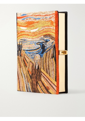 Olympia Le-Tan - The Scream Embroidered Canvas Clutch - Multi - One size