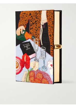 Olympia Le-Tan - The Loving Embroidered Canvas Clutch - Multi - One size