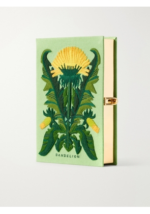 Olympia Le-Tan - Dandelion Embroidered Canvas Clutch - Green - One size