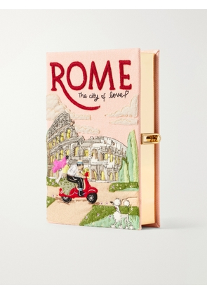 Olympia Le-Tan - Rome Embroidered Canvas Clutch - Pink - One size