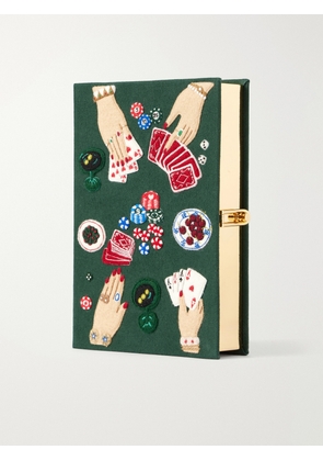 Olympia Le-Tan - The Queen Of Cards Embroidered Canvas Clutch - Multi - One size