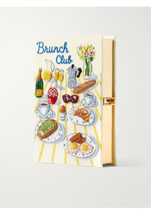Olympia Le-Tan - Brunch Club Embroidered Canvas Clutch - Multi - One size