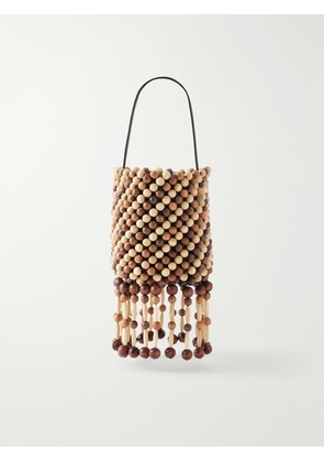 RABANNE - Beaded Mini Wood Shoulder Bag - Metallic - One size